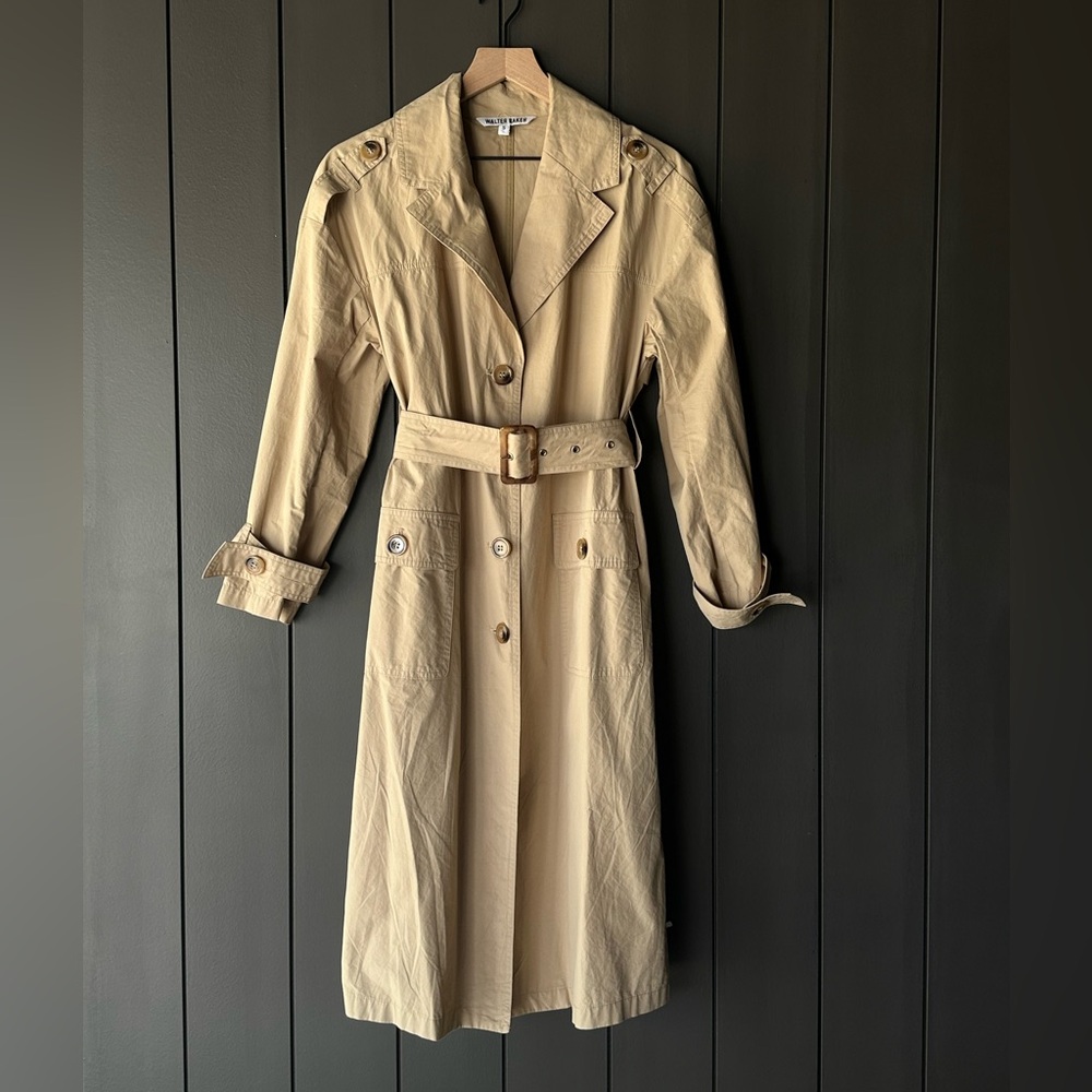 Walter Baker Ryder Trench Coat Beige Chino 
100% cotton | Size Small